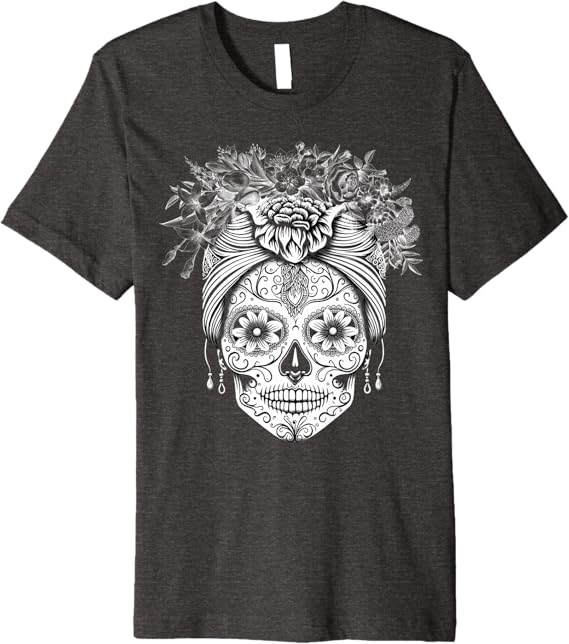 Dia de los Muertos Men T-Shirt - Mexican Sugar Skull Calaveras Premium Apparel