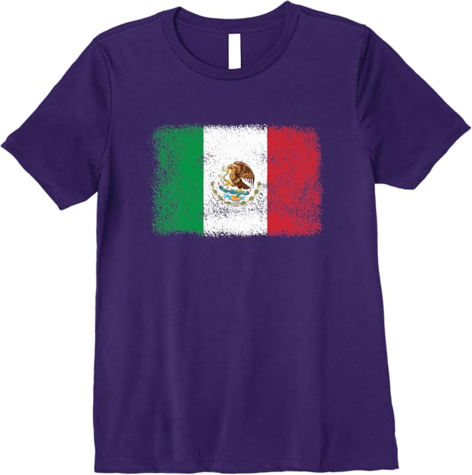 Retro Mexico Flag Women T-Shirt - Mexican Bandera Pride Premium Apparel