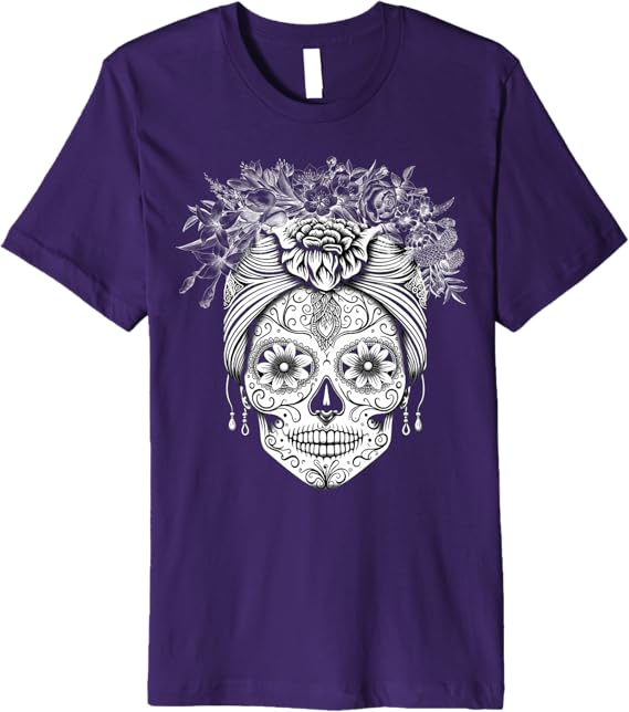 Dia de los Muertos Men T-Shirt - Mexican Sugar Skull Calaveras Premium Apparel