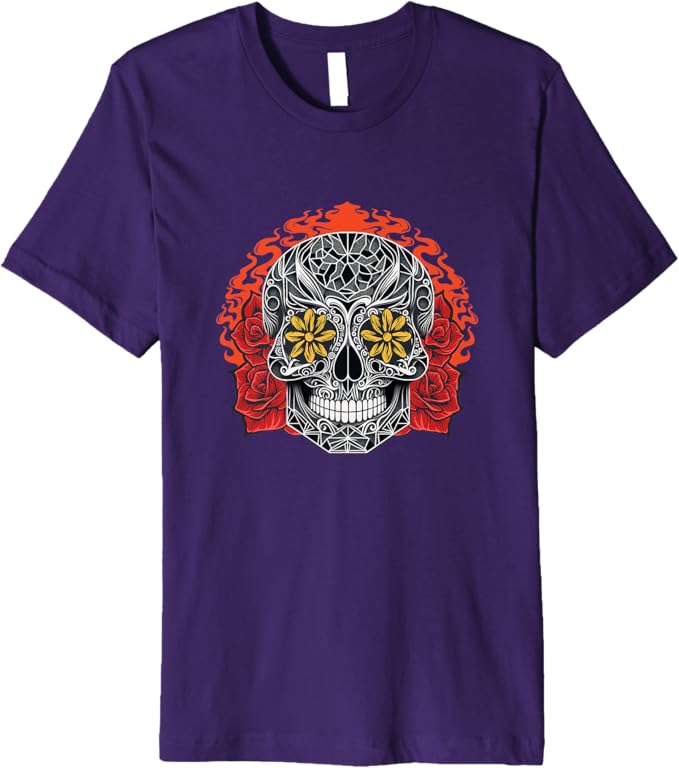 Calaveras Sugar Skull Day of the Dead Mexican Holiday Men T-Shirt – Festive Dia de los Muertos Apparel