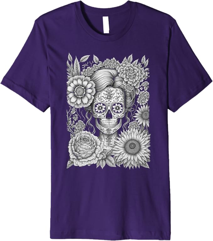 Creepy Calaveras Catrina Men T-Shirt - Mexican Day of the Dead Holiday Premium Apparel
