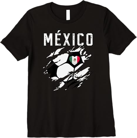 Mexico Retro Vintage Soccer Fan Women T-Shirt with Mexican Flag Heart – Premium Quality