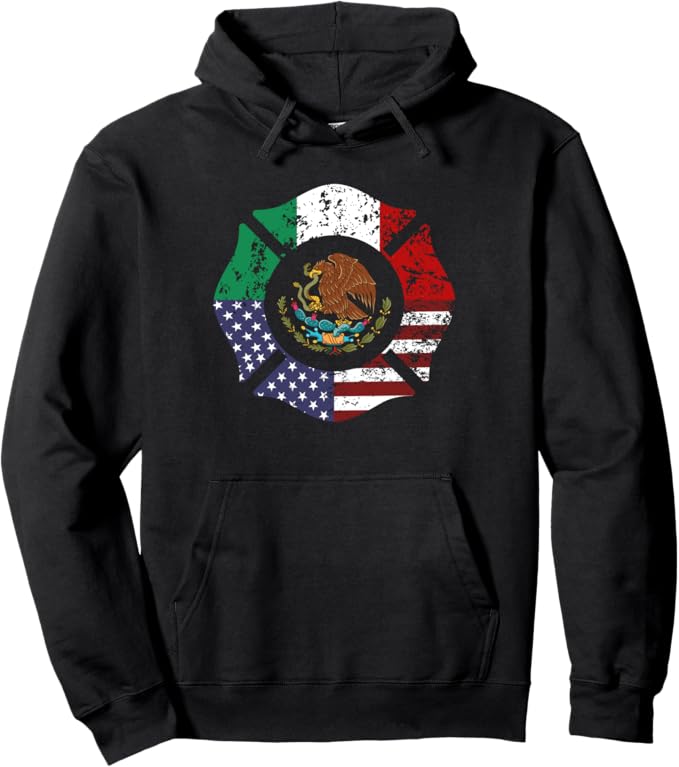 USA American Mexico Flag Escudo Nacional de México Pullover Hoodie