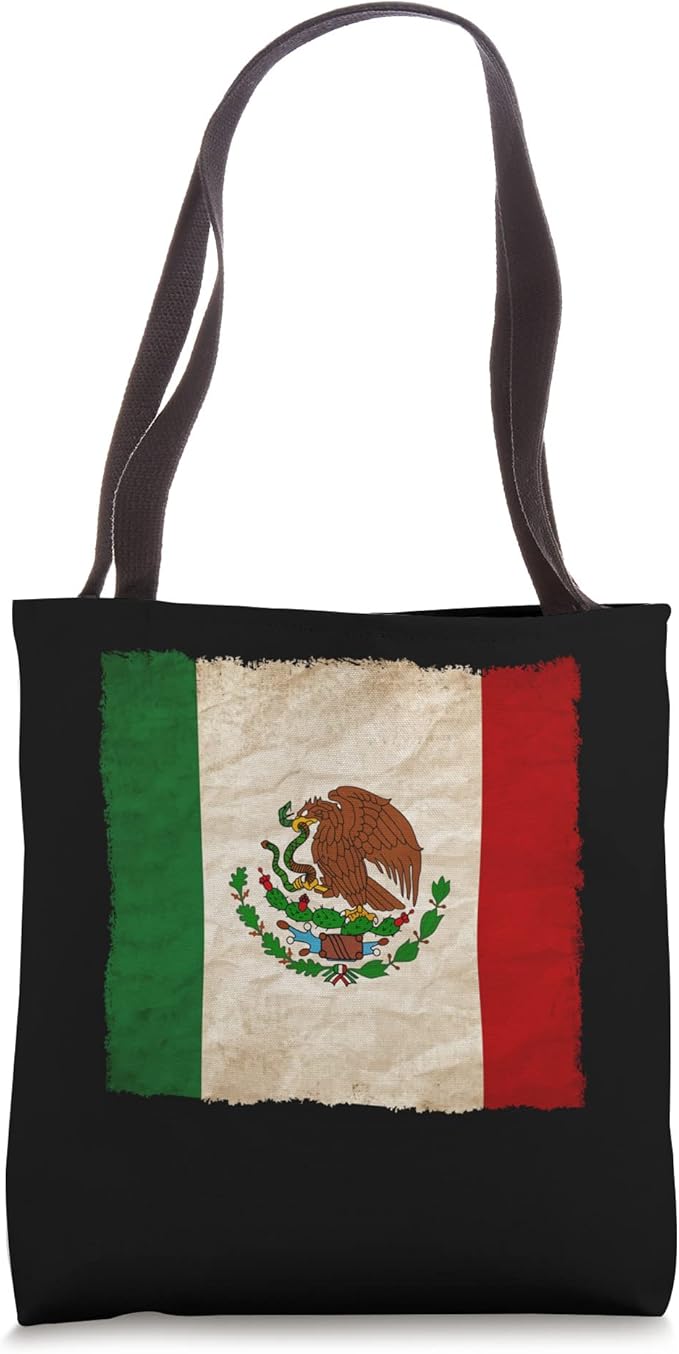 Vintage Mexican Flag Mexico Pride Camiseta T-Shirt Tote Bag