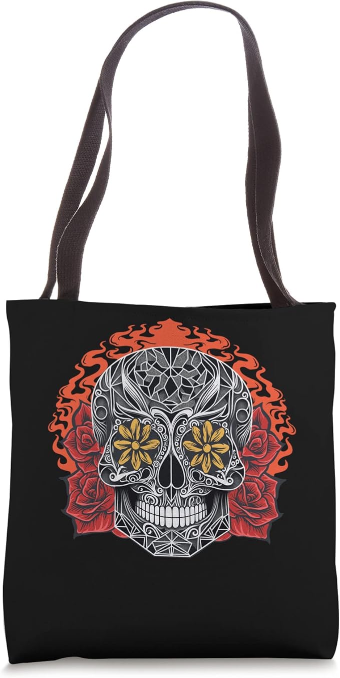 Sugar Skull Calaveras Tote Bag - Day of the Dead Mexico Holiday Design