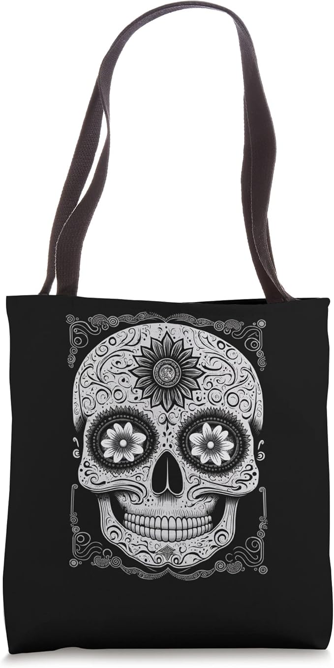 Calaveras Sugar Skull Tote Bag - Day of the Dead Mexican Holiday Accessory