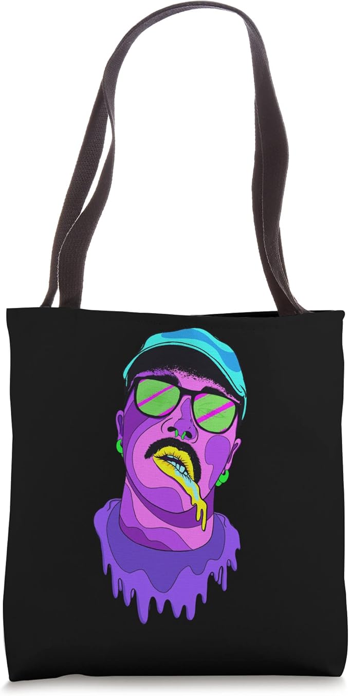 80s Vintage Colorful Chicano Mexicano Tote Bag - Vaporwave Aesthetic Design