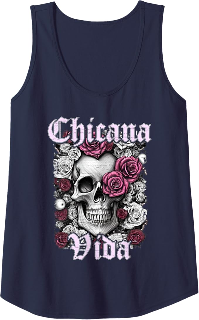 Chicana Vida Latina Mexicana Mujer Calaveras Skull Women's Tank Top