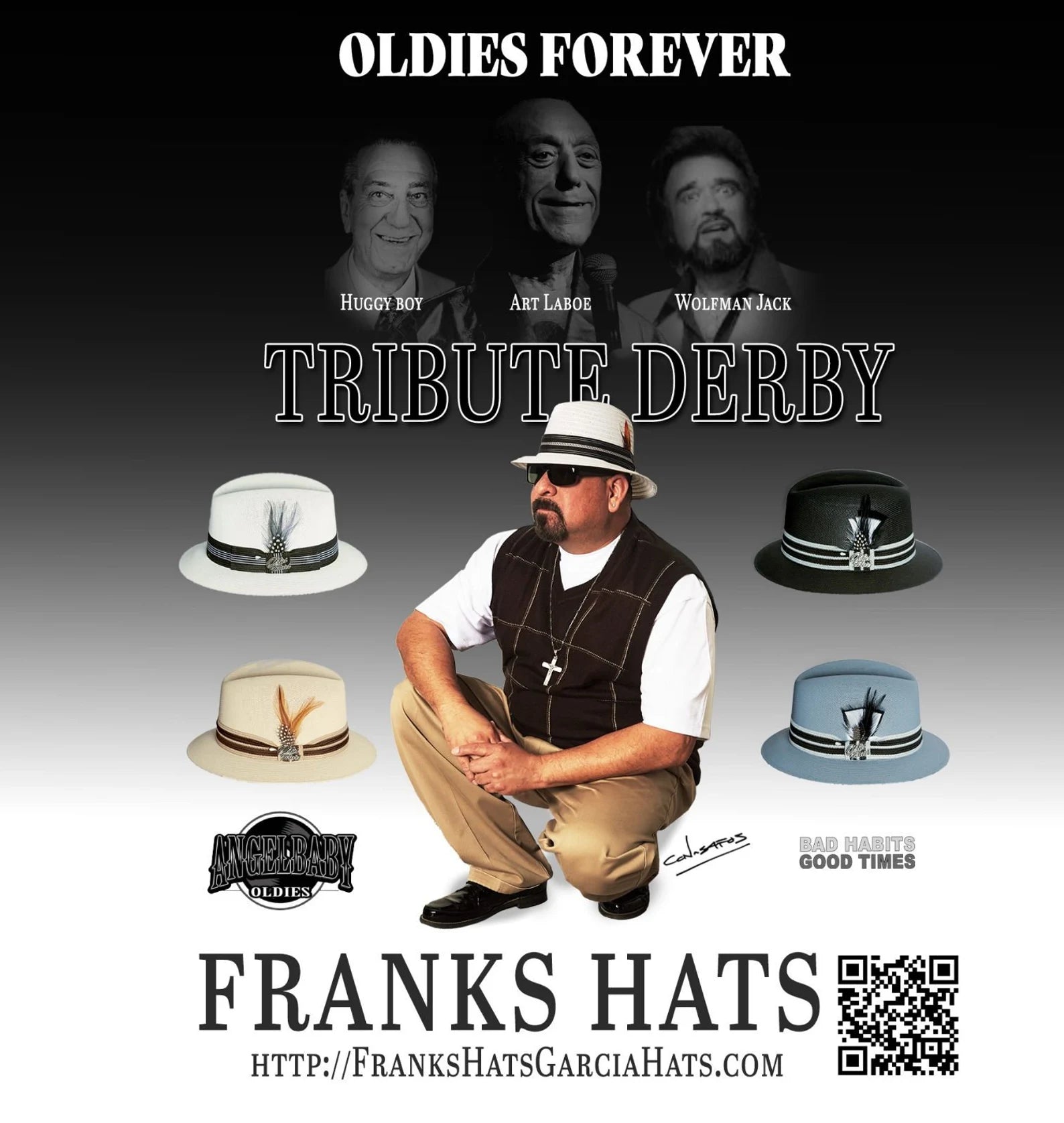 AB Oldies Forever Oxford Gray Tribute Derby Hat