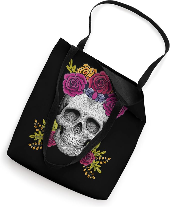 Mexican Day of the Dead Sugar Skull Tote Bag - Dia de los Muertos Design