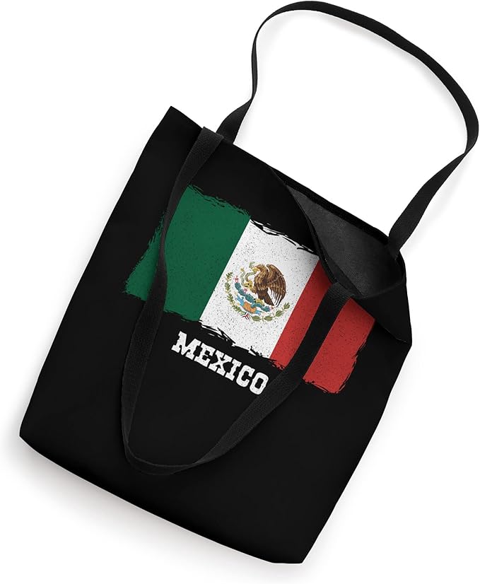 Vintage Mexico Flag Tote Bag - Retro Bandera Mexicana Design