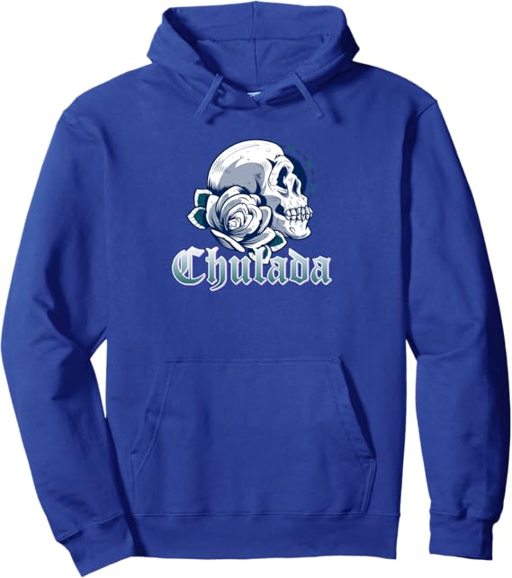 Chulada Skull Hoodie - Vintage Mexicana Mujer Women Pullover Sweatshirt