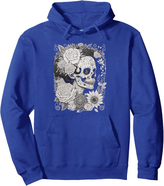 Catrina Sugar Skull Calaveras Hoodie - Dia De Los Muertos Mexico Pullover