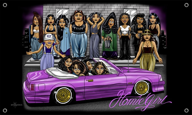 HOMIES - 3' X 5' - FLAG / BANNER - HOMIE GIRL