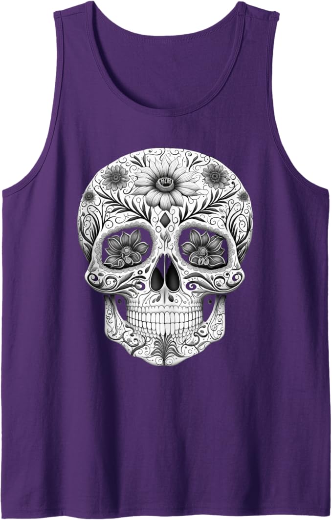 Dia De Los Muertos Mexican Skull Art Men Tank Top - Day of the Dead Design