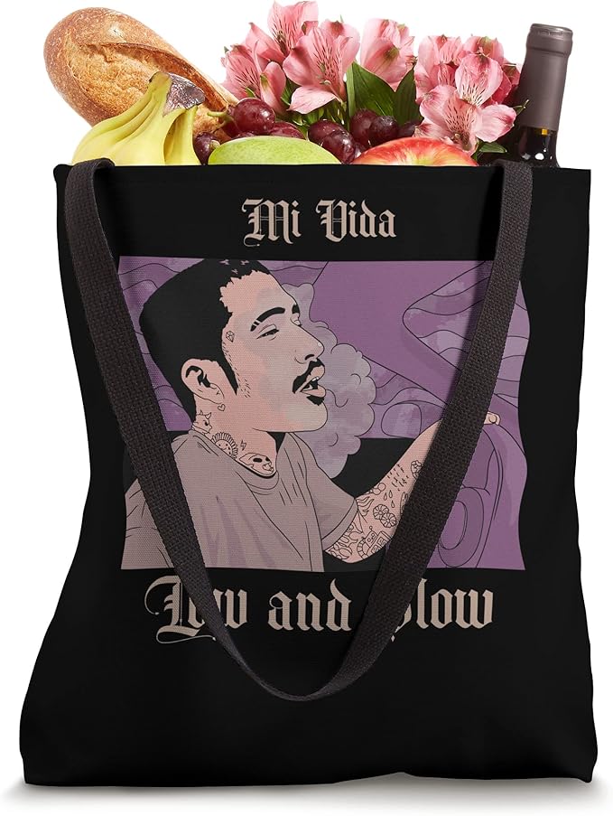 Mi Vida Low and Slow Mexican Lowrider Hombre Chicano Tote Bag - Stylish and Durable