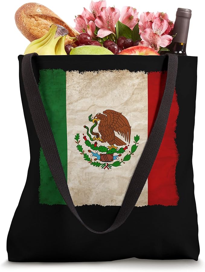 Vintage Mexican Flag Mexico Pride Camiseta T-Shirt Tote Bag