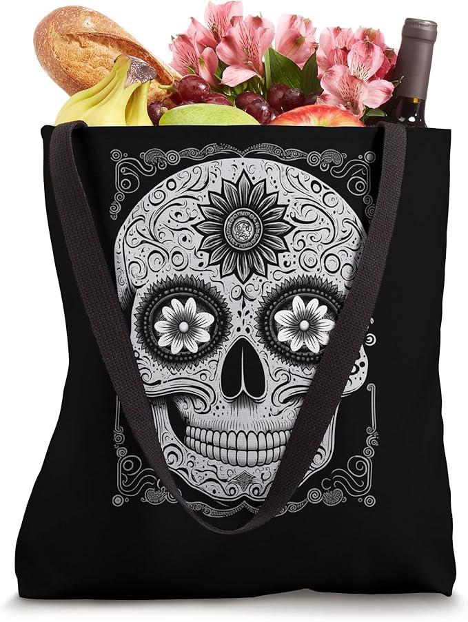 Calaveras Sugar Skull Tote Bag - Day of the Dead Mexican Holiday Accessory