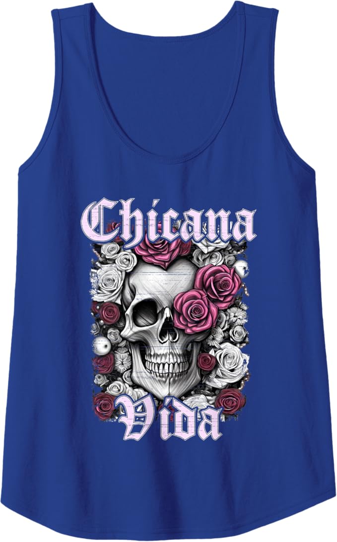 Chicana Vida Latina Mexicana Mujer Calaveras Skull Women's Tank Top