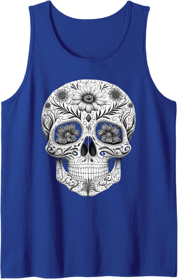Dia De Los Muertos Mexican Skull Art Men Tank Top - Day of the Dead Design