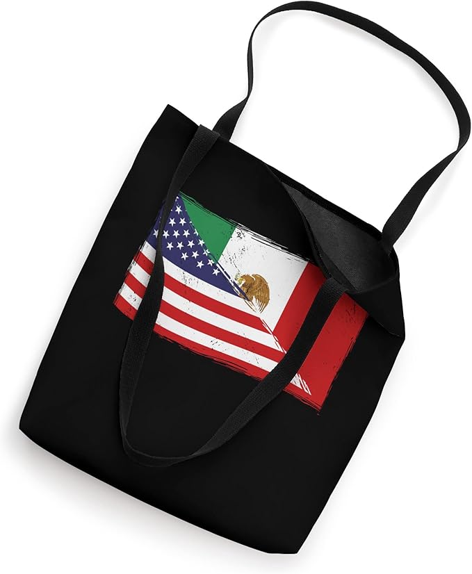 American Mexican Heritage Flag Tote Bag - USA Mexico Chicano Style