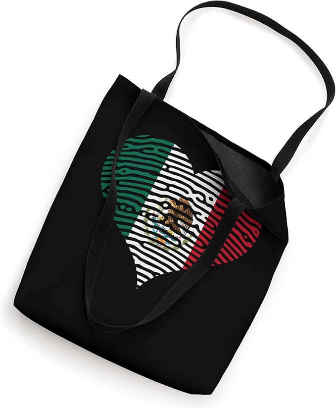 DNA Mexican Flag Heart Tote Bag - Corazón Bandera Mexicana Design