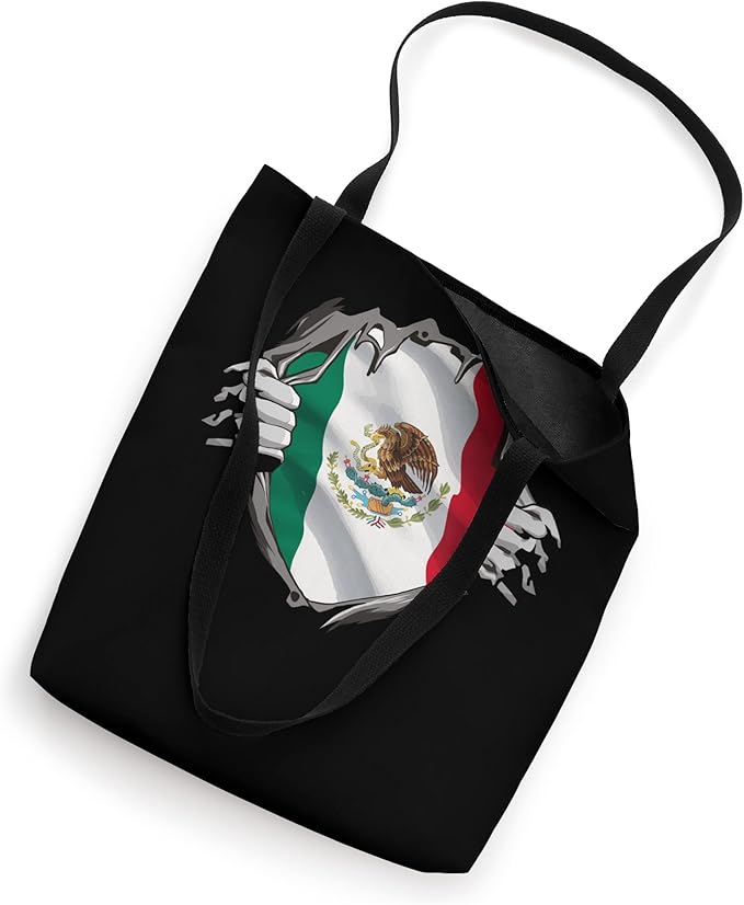 Mexican Superhero Tote Bag - Mexico Flag Bandera Mexicana Pride Design