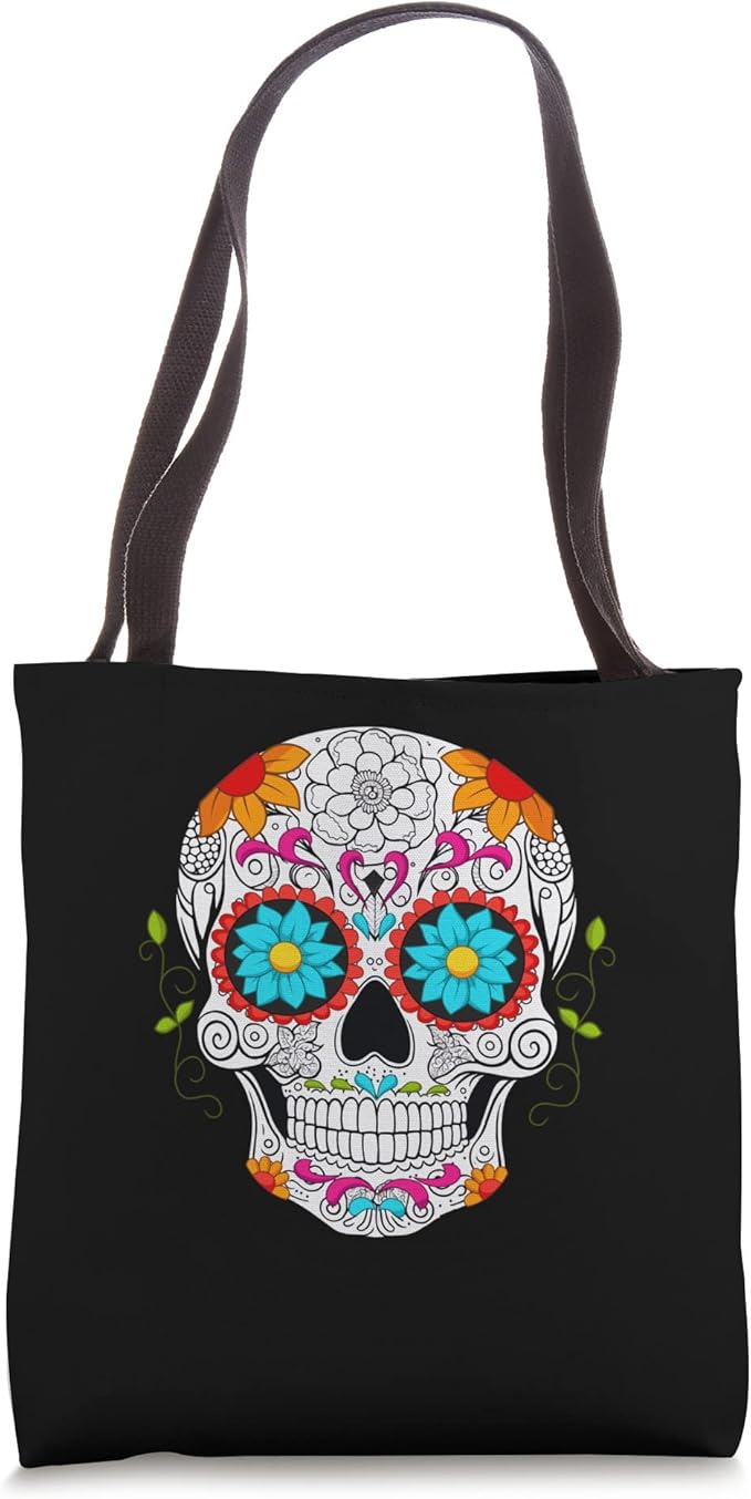 Colorful Calaveras de Azúcar Mexican Día de los Muertos Tote Bag