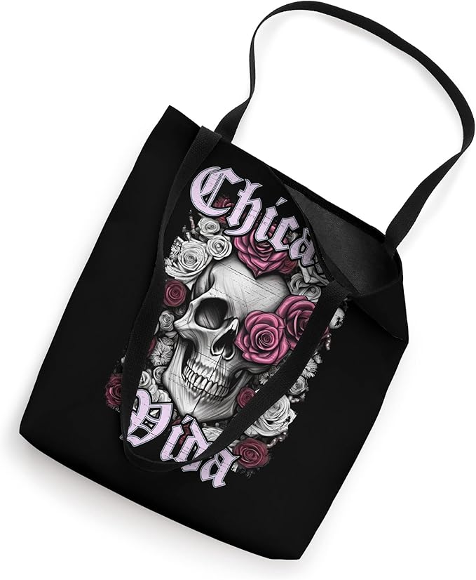 Chicana Vida Latina Mexicana Tote Bag - Mujer Calaveras Skull Design for Women