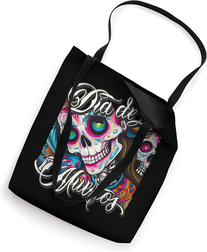 Colorful Dia De Los Muertos Tote Bag - Mexican Calaveras Catrina Skull Design