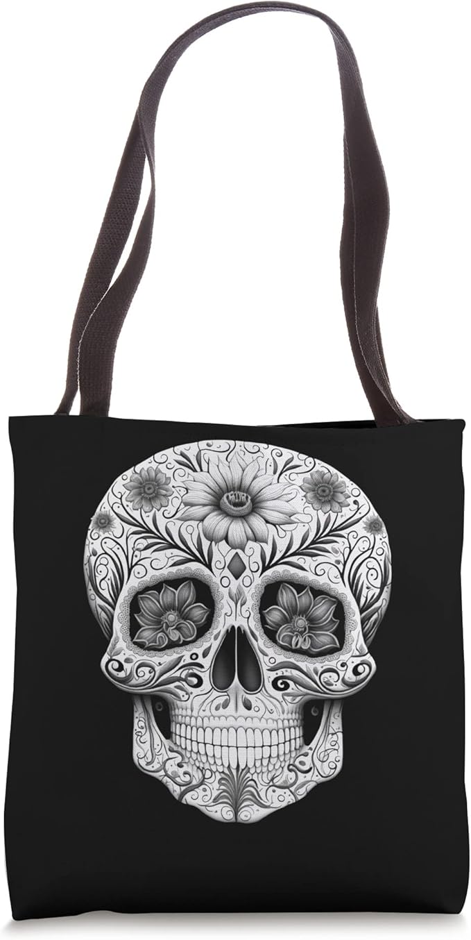 Mexican Skull Art Dia de los Muertos Tote Bag - Day of the Dead Design