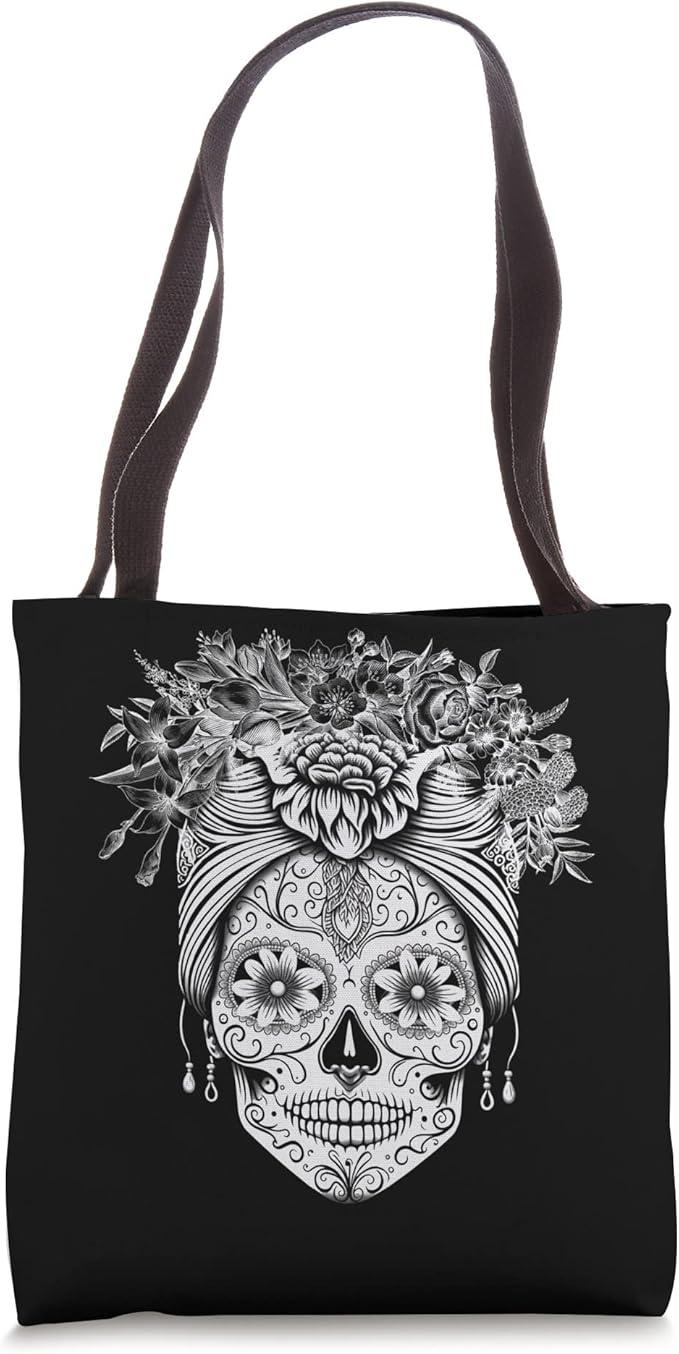 Mexican Dia De Los Muertos Calaveras De Azucar Sugar Skull Tote Bag