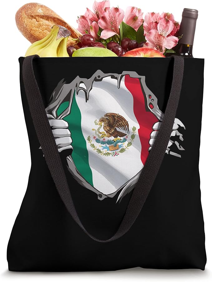 Mexican Superhero Tote Bag - Mexico Flag Bandera Mexicana Pride Design