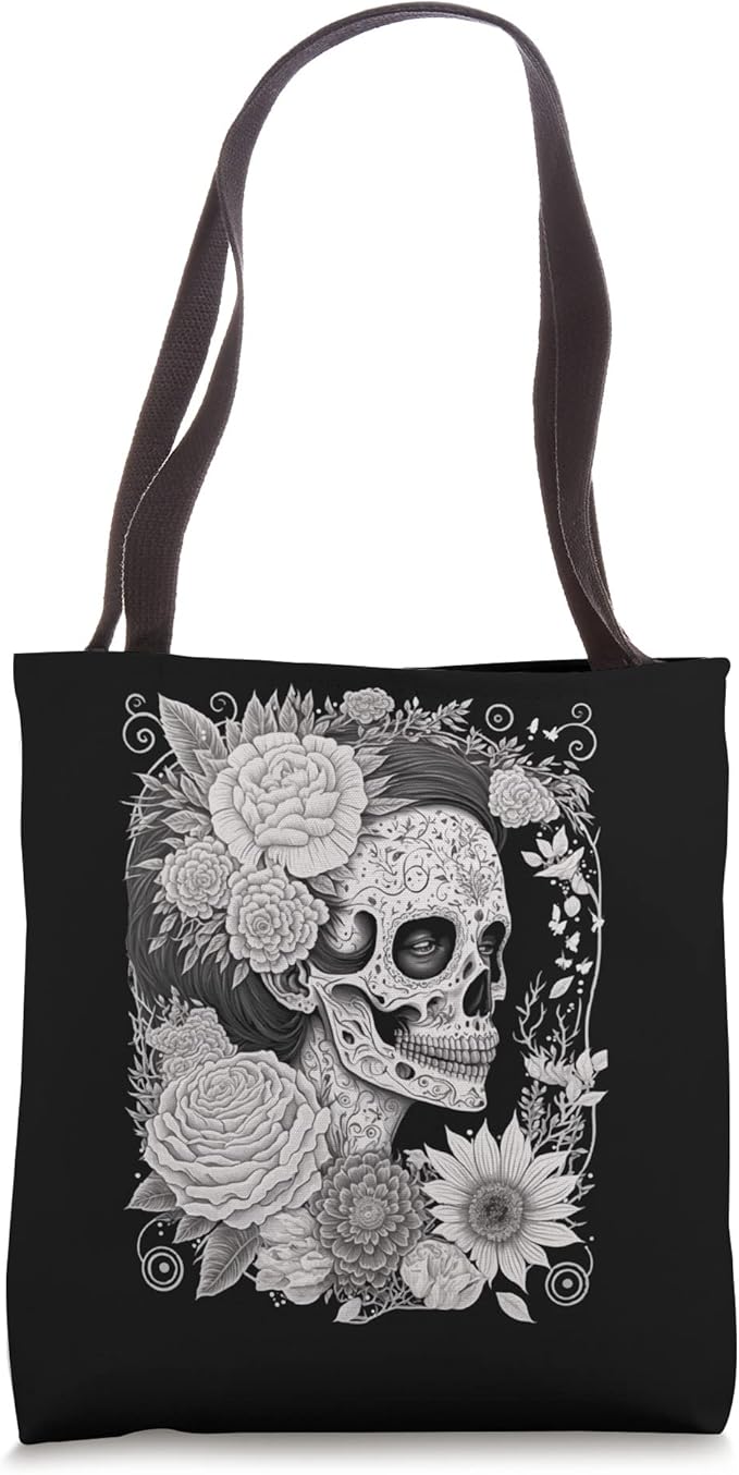 Catrina Sugar Skull Calaveras Dia De Los Muertos Mexico Tote Bag - Mexican Day of the Dead Design