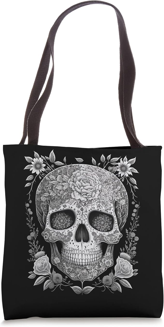 Mexican Skull Camisas De Calaveras Tote Bag - Stylish Day of the Dead Design