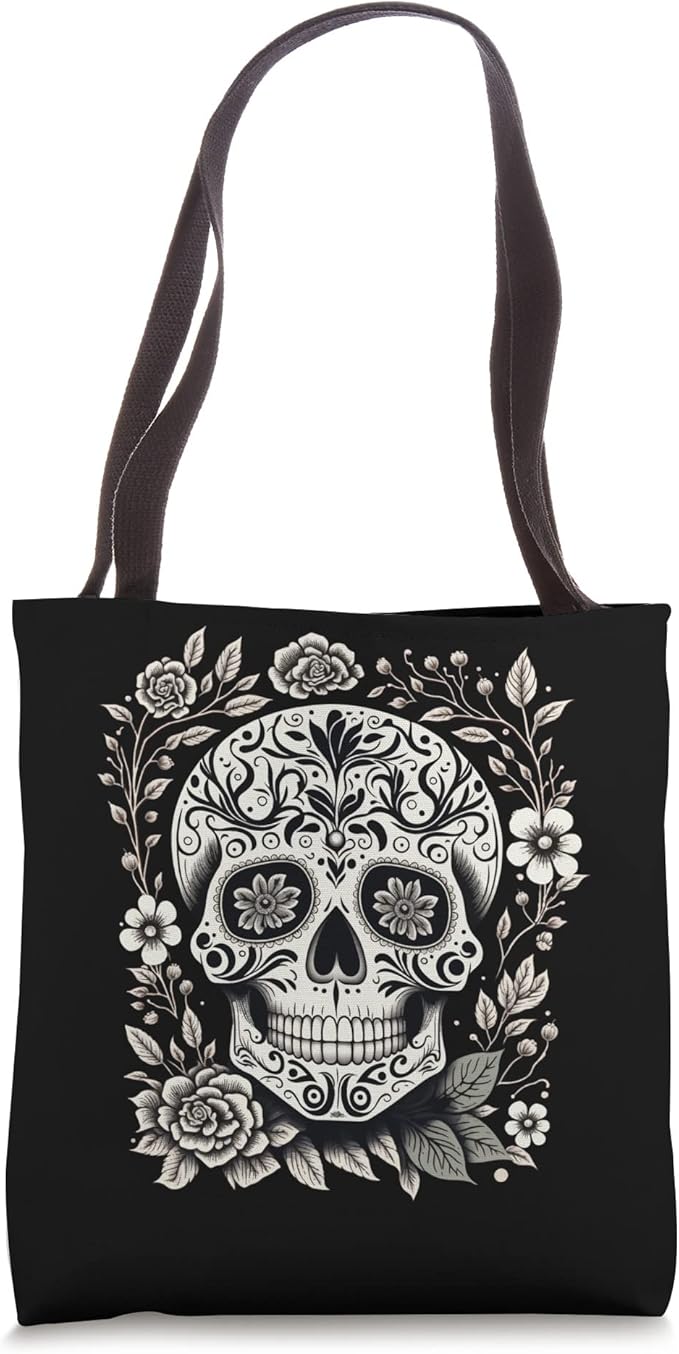 Mexico Holiday Dia De Los Muertos Sugar Skull Tote Bag - Festive Day of the Dead Design