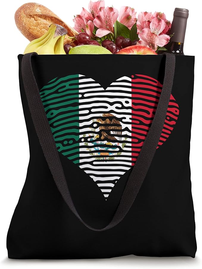 DNA Mexican Flag Heart Tote Bag - Corazón Bandera Mexicana Design