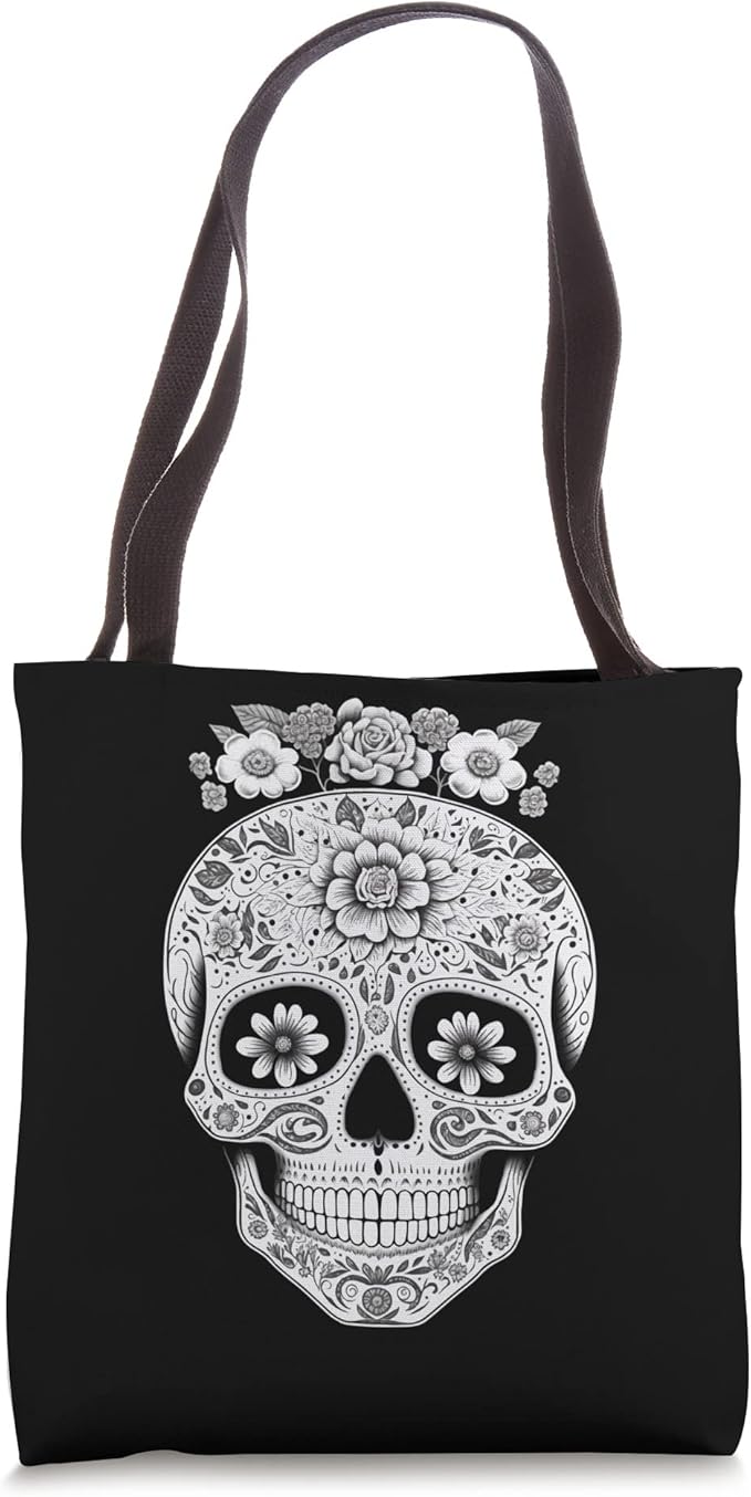 Camisas De Calaveras Mexican Skull Tote Bag - Unique Dia de los Muertos Design