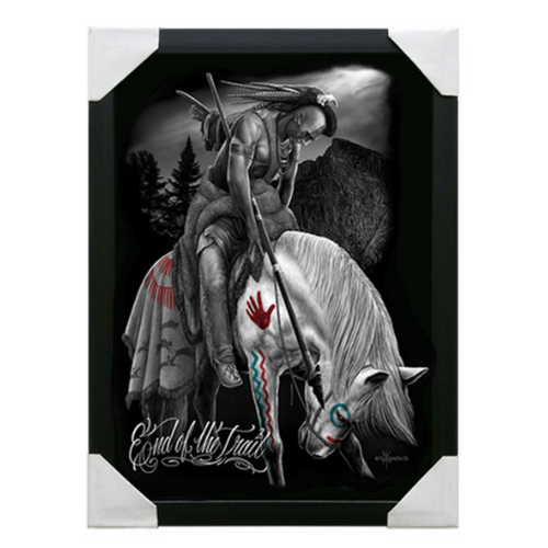 End of the Trail - Small Framed Canvas Art - 12" x 16"