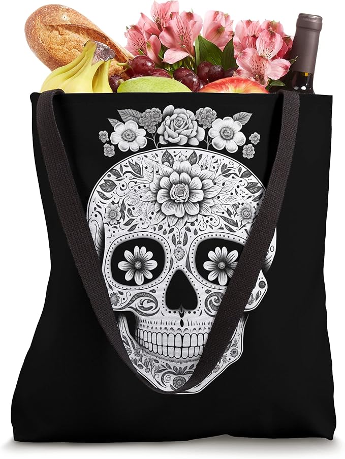 Camisas De Calaveras Mexican Skull Tote Bag - Unique Dia de los Muertos Design