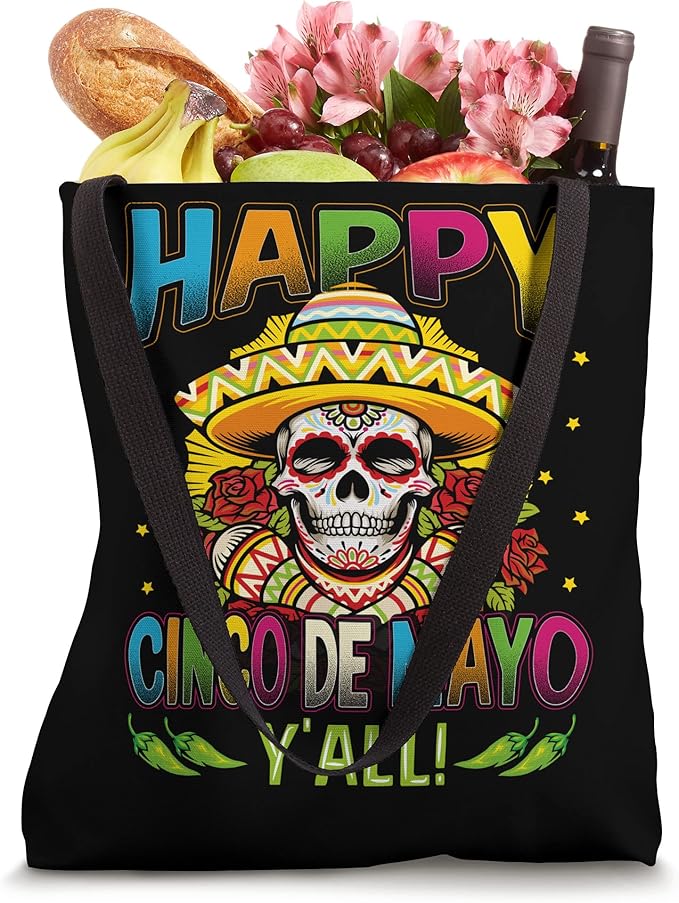 Cinco de Mayo Party Tote Bag - Happy Cinco de Mayo Y'All Design