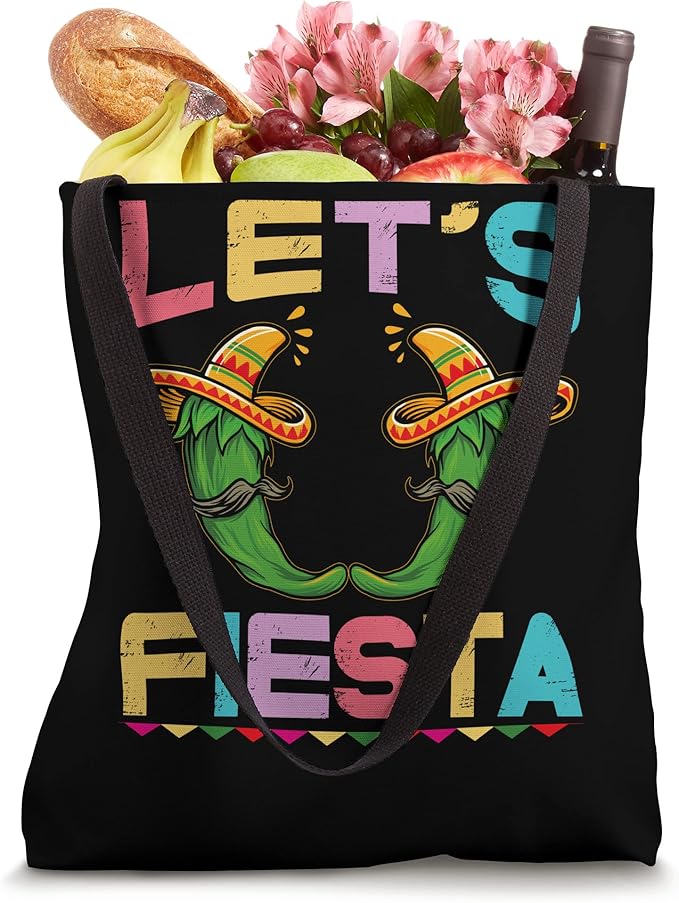 Mexican Cinco de Mayo Tote Bag - Let's Fiesta Party Accessory