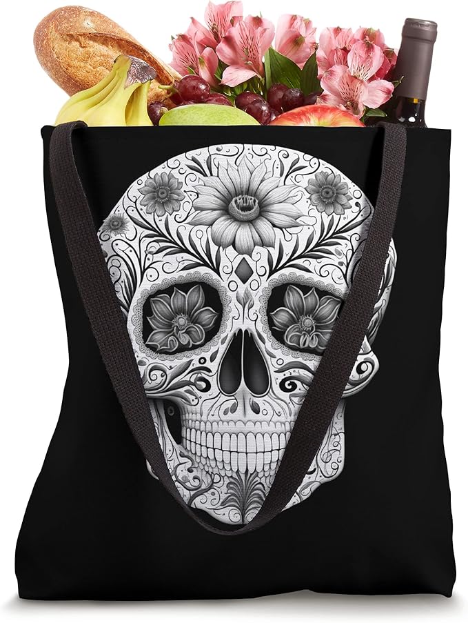 Mexican Skull Art Dia de los Muertos Tote Bag - Day of the Dead Design