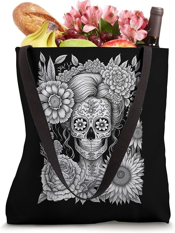 Creepy Calaveras Catrina Tote Bag - Mexican Day of the Dead Holiday Design