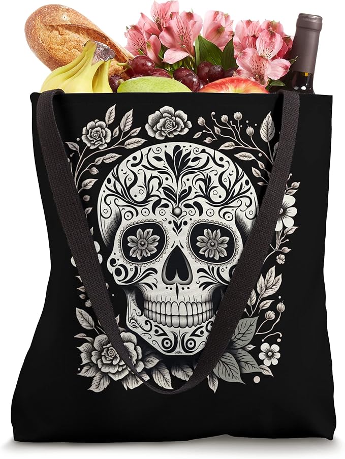 Mexico Holiday Dia De Los Muertos Sugar Skull Tote Bag - Festive Day of the Dead Design