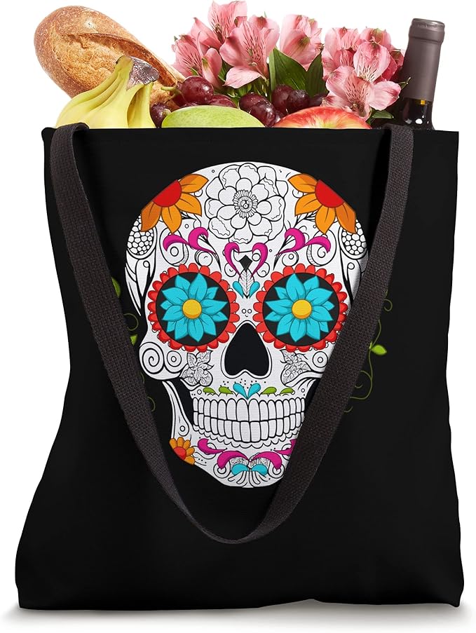 Colorful Calaveras de Azúcar Mexican Día de los Muertos Tote Bag