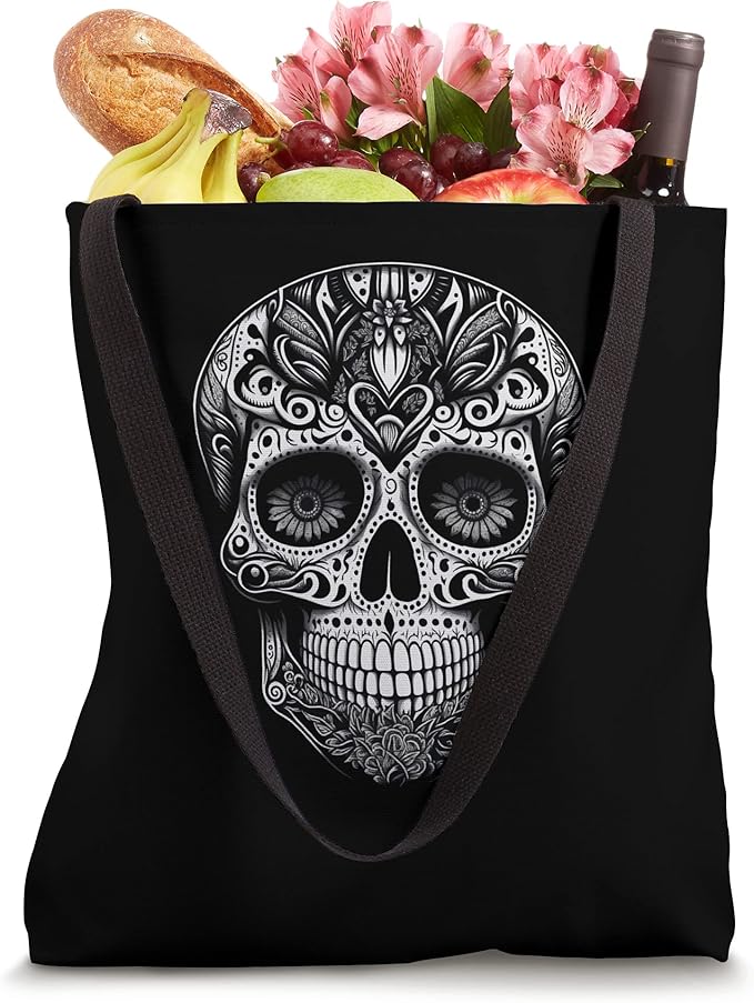 Dia de los Muertos Skull Calaveras Tote Bag - Day of the Dead Mexico Design