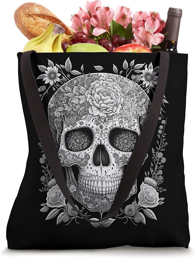 Mexican Skull Camisas De Calaveras Tote Bag - Stylish Day of the Dead Design