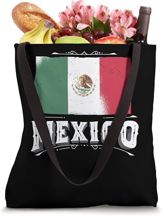 Mexican Flag Tote Bag - Bandera Mexicana with Mexico Lettering