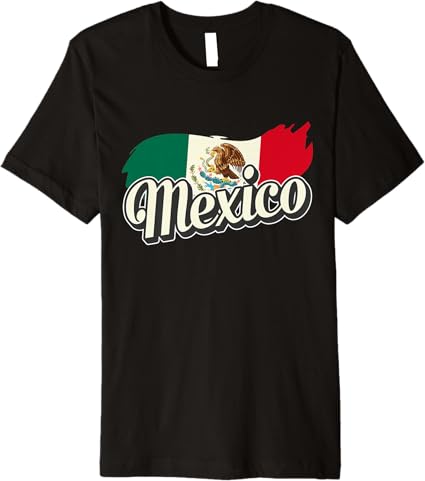 Premium Mexican Flag Men T-Shirt with Mexico Lettering – Mexico Bandera Design